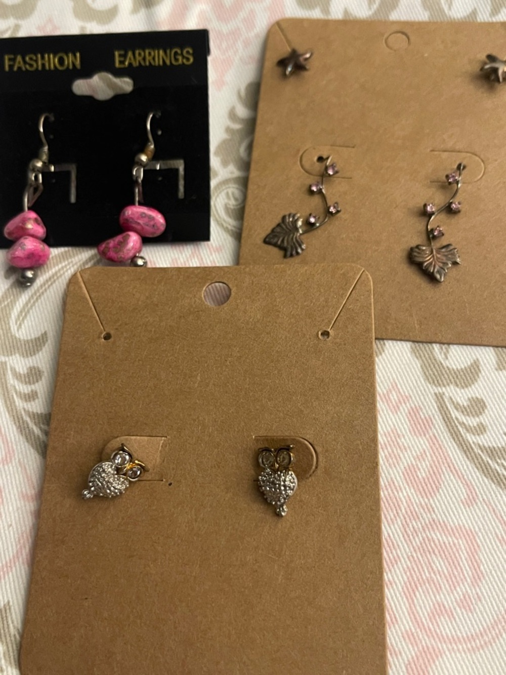 Fashion Earrings Pink Bead Drop Earrings